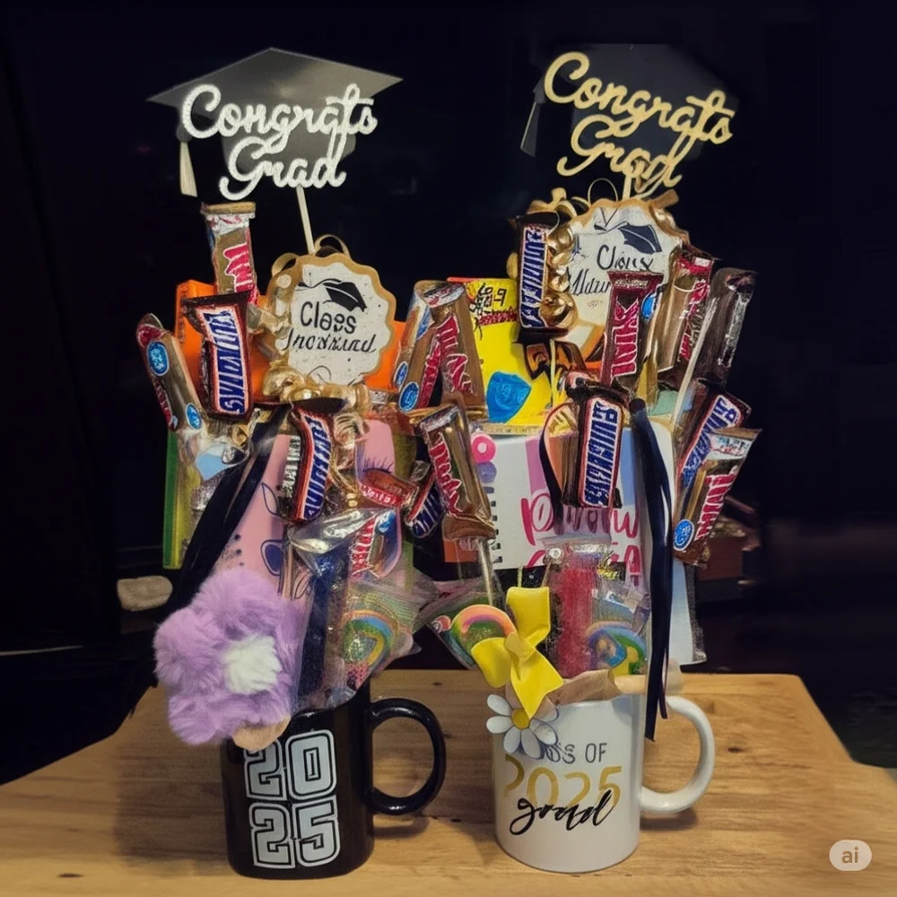 Graduation Party Gift Bags - Black and White